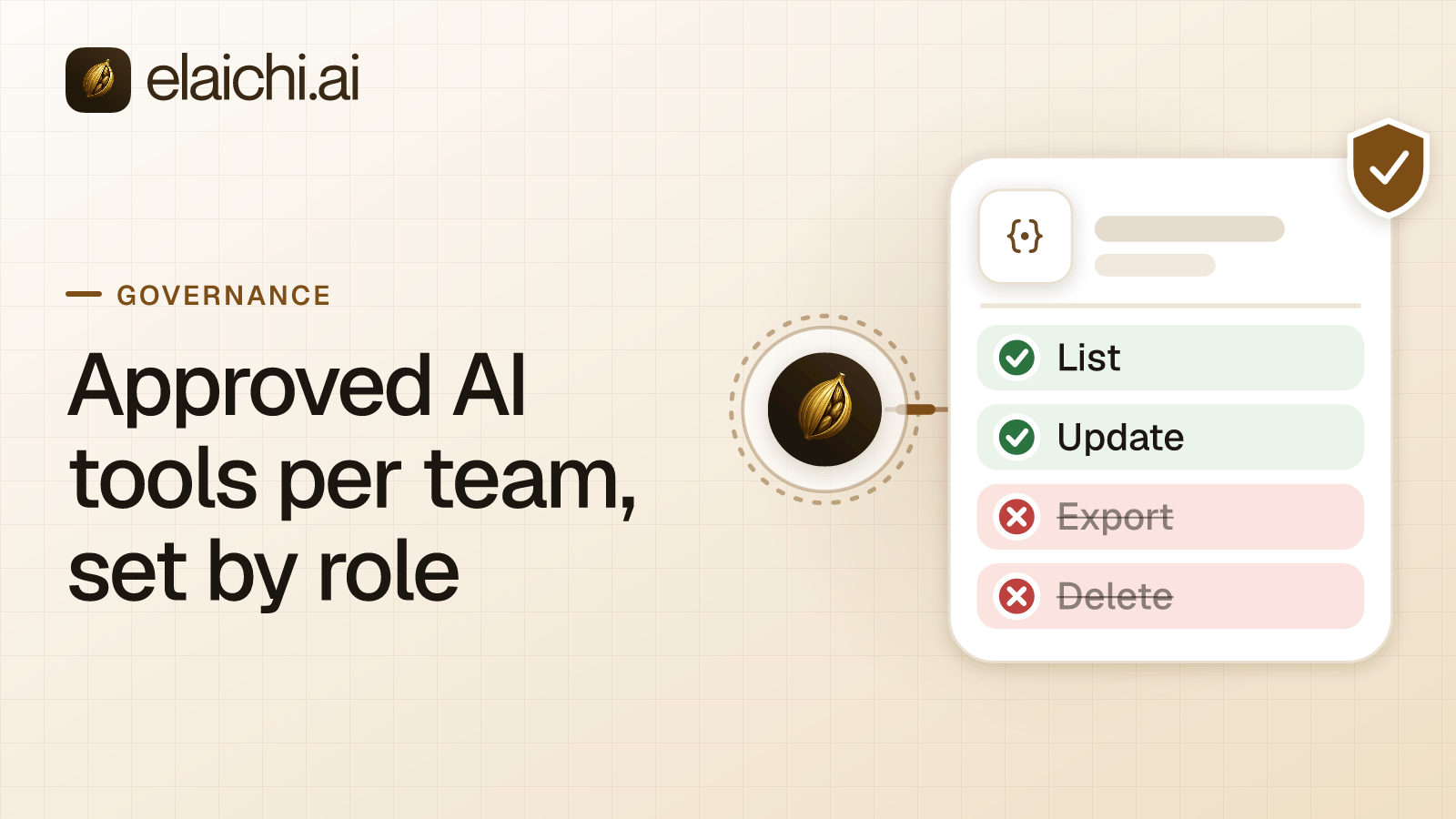 Four team roles mapped to separate lists of approved apps reaching one MCP endpoint