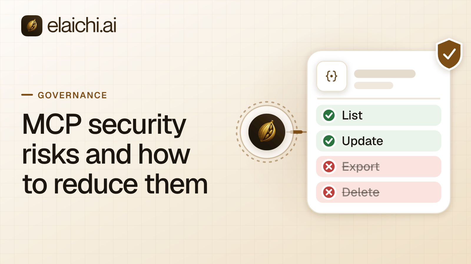 Nine MCP security risks in a table, split between the AI client, the MCP server and the control plane that owns each fix